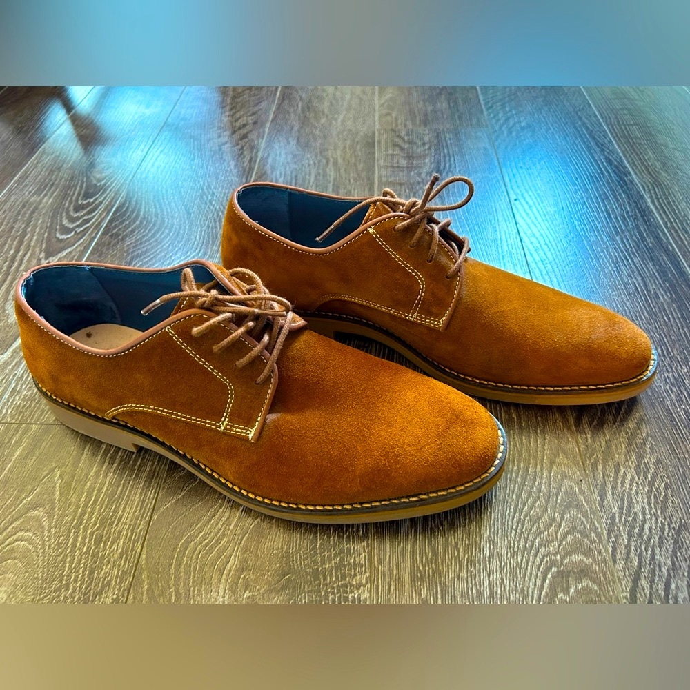 Parc City Boot Co. Men’s Brown Suede Dress Shoes - Size 10, Lace Up, Derby